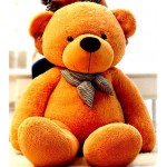 5 Feet Golden Brown Big Smile Bow Teddy Bear